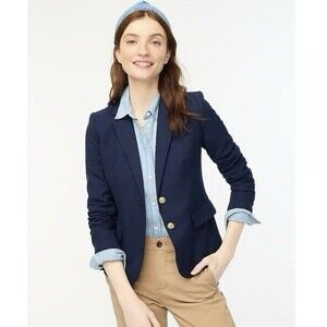 J.Crew Mercantile Original Schoolboy Blazer Navy Blue 2 Button Womens Sz 12 New